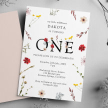 Romántico Chica de Flores Silvestres Invitación de