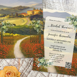 Romántico Código QR italiano Invitación a ducha de
