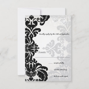 Romántico Damask Shadows Damask Wedding RSVP