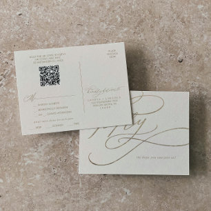 Romántico de oro y marfil QR Menú Elección RSVP