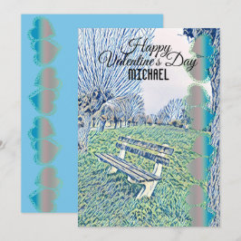 Romántico Día de San Valentín Heart Garden Bench P