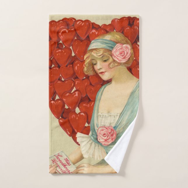 Romántico Elegante Retro San Valentín, John Winsch (Toalla de mano)