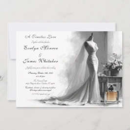 Romántico Esbozo de Novias Vintage Invitación a la