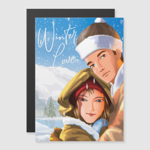 Romántico Feliz Festividad Invierno Amo Tarjeta Ma