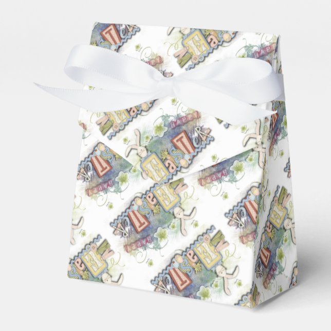 Romántico Feliz Pascua Bunny Caja de Favor de Salu (Front Side)