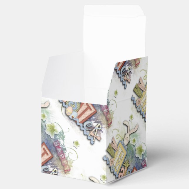 Romántico Feliz Pascua Bunny Caja de Favor de Salu (Abierto)