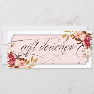 Romántico Floral Borgoña Elegante Vouchers Regalo