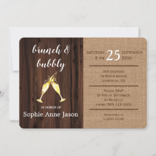 Romántico Floral Burlap Old Barn Brunch & Bubbly