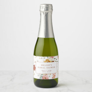Romántico Floral Mini Etiquetas de botella de cham