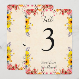 Romántico Floral | Tarjetas de número de mesa