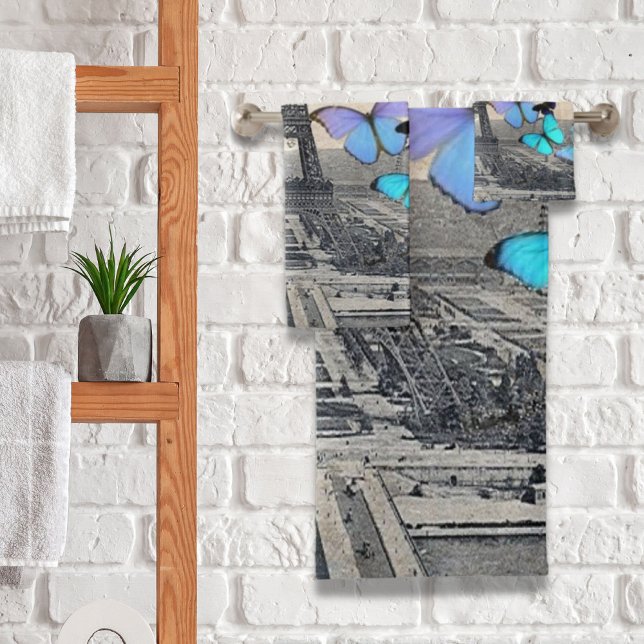 romántico francia francia viaje paris eiffel tower (romantic french france travel paris eiffel tower bath towel set)