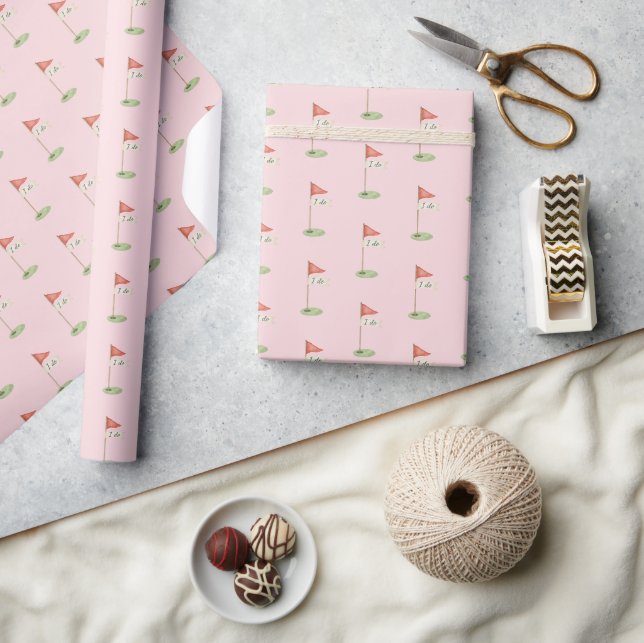Romántico Golf "Te Amo" Papel de Regalo de Boda Ro (Artesanía)