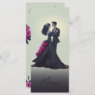 Romántico Gótico Amantes Elegante Menú Gourmet