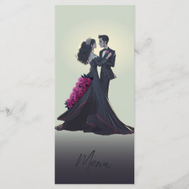 Romántico Gótico Amantes Elegante Menú Gourmet