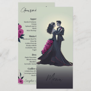 Romántico Gótico Amantes Elegante Menú Gourmet