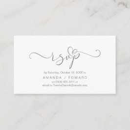 Romántico, gris, Invitación RSVP, responder