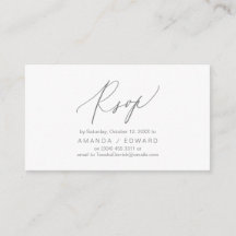 Romántico, gris oscuro, invitación RSVP, responder