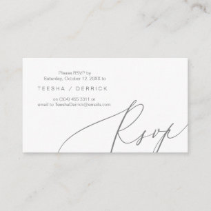 Romántico, gris oscuro, invitación RSVP, responder