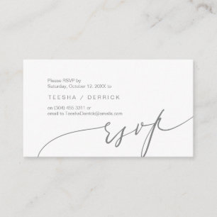 Romántico, gris oscuro, invitación RSVP, responder