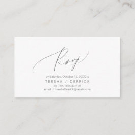 Romántico, gris oscuro, invitación RSVP, responder