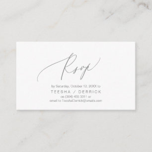 Romántico, gris oscuro, invitación RSVP, responder