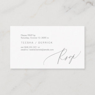 Romántico, gris oscuro, invitación RSVP, responder