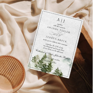 Romántico guión clásico Invitación a la boda rústi