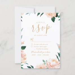 Romántico jardín acuarela boda floral RSVP