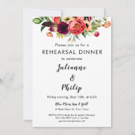 Romántico Jardín Ensayo Floral Invitación a la cen