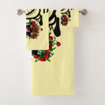 Romántico juego de toallas de baño para bicicletas