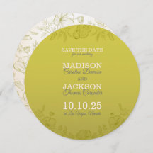 Romántico Lime & Tan Guardar la tarjeta de fecha