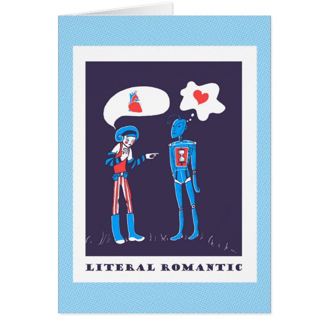 Romántico literal - amor del robot en binario (Frente)