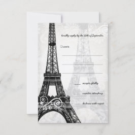 Romántico Mason Jar Shadows Damask Wedding RSVP