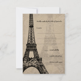 Romántico Mason Jar Shadows Damask Wedding RSVP