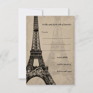Romántico Mason Jar Shadows Damask Wedding RSVP