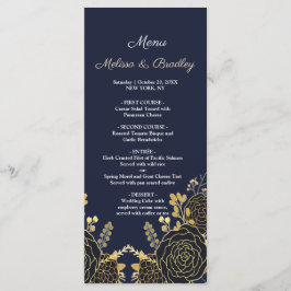 Romántico menú Boda dorado de la Marina Floral Azu