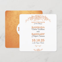 Romántico Naranja y blanco Guardar la tarjeta de f