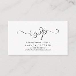 Romántico, Negro, Invitación RSVP, responder