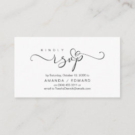 Romántico, negro, Invitación RSVP, responder