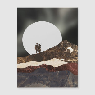 Romántico paisaje de mármol iluminado por luna