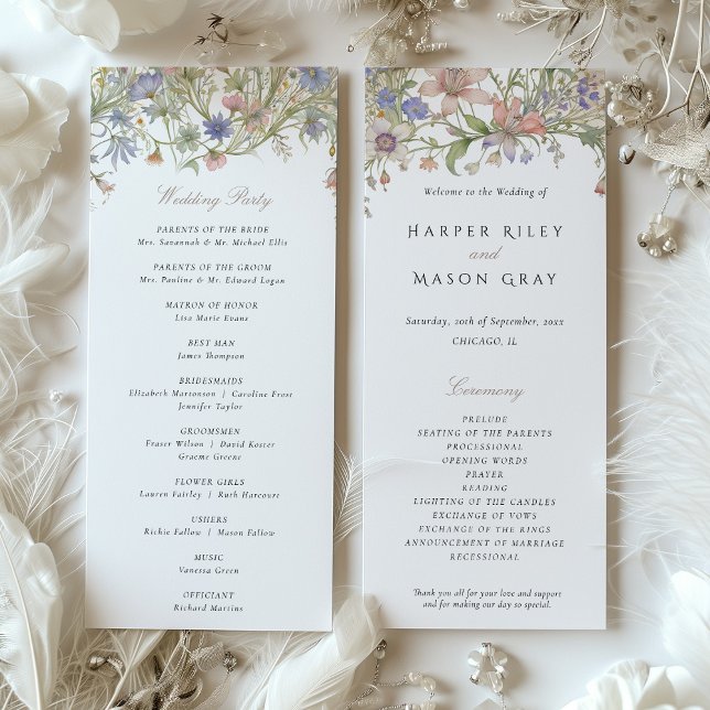 Romántico Programa de Boda de Flores Silvestres Co (Subido por el creador)