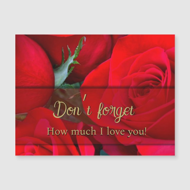 Romántico Red Rose Valentine Magnet (Anverso)