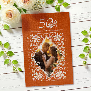 Romántico rompecabezas de foto naranja quemada 50 