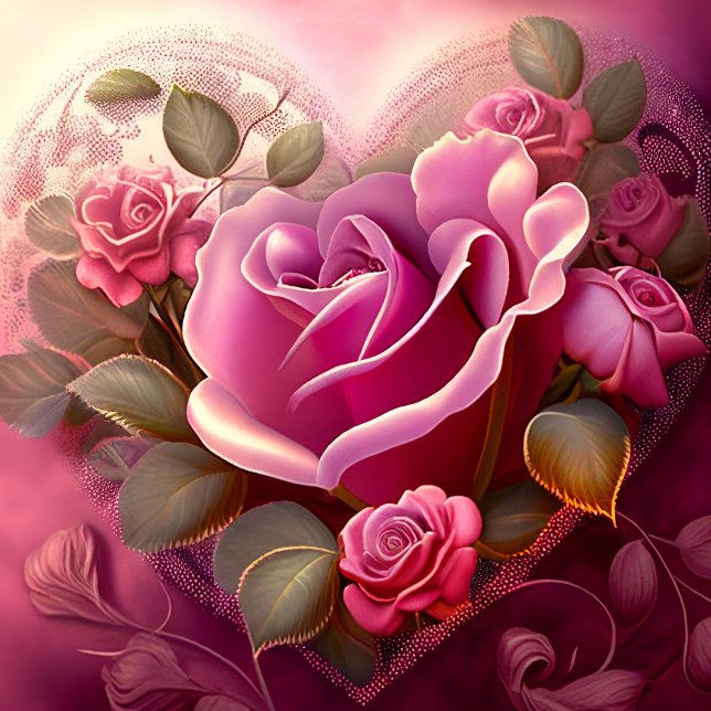 Romántico rompecabezas rosa rosa (Subido por el creador)