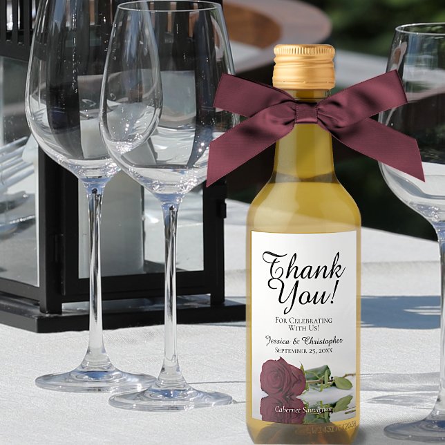 Romántico Rosa de Borgoña Boda Gracias Mini (Subido por el creador)
