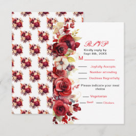 Romántico Roses Roses Floral Wedding RSVP