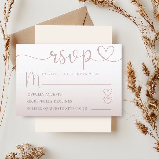Romántico Rubor de la Boda de Gradiente Rosa RSVP (Subido por el creador)