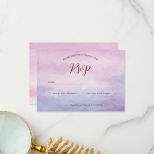Romántico sunset acuarela invitación a boda rsvp