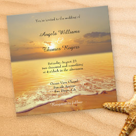 Romántico Sunset Beach Wedding Invitación