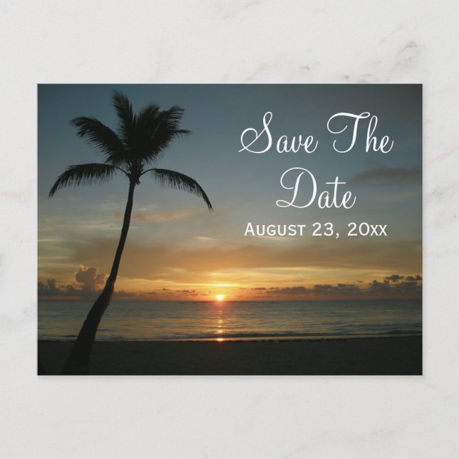 Romántico Sunset Guardar la tarjeta de Boda de fec (Anverso)